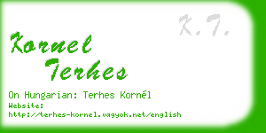 kornel terhes business card